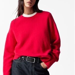 & Other Stories Relaxed Fit Knitted Sweater in Red